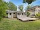 A home's wooden deck extending into a grassy yard at 1521 N Duke St, Durham, NC 27701
