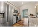 Modern kitchen featuring stainless steel appliances, light gray cabinetry and granite countertops at 230 Forest Meadow Ln, Franklinton, NC 27525