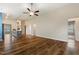 Spacious living area with hardwood flooring, open to the kitchen and with plenty of natural light at 230 Forest Meadow Ln, Franklinton, NC 27525