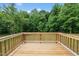 Wooden deck with wooden railing offers serene backyard views at 2407 Miriam Cir, Durham, NC 27704