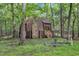 Geodesic dome home with stone chimney and wooden porch steps in a serene, wooded setting at 3312 Hawk Ridge Rd, Chapel Hill, NC 27516