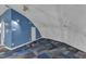 Unique loft space with blue walls, a domed ceiling, and a carpeted floor at 3312 Hawk Ridge Rd, Chapel Hill, NC 27516