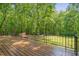 Spacious wooden deck overlooking lush greenery, perfect for relaxation and entertaining at 3622 Moonlight Dr, Chapel Hill, NC 27516