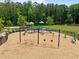 Community playground with swings, slides, and a cushioned surface for safe, outdoor play at 3700 Horton Hill Dr, New Hill, NC 27562