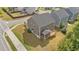 Aerial view of a home with a screened-in porch and backyard deck at 3700 Horton Hill Dr, New Hill, NC 27562