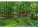 Serene backyard with lush greenery, trees, and landscaping, offering a peaceful outdoor space at 401 Robert Hunt Dr, Carrboro, NC 27510
