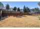 Expansive backyard with a wood fence and mature trees, perfect for outdoor activities at 704 Valleywater St, Fuquay Varina, NC 27526