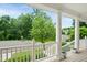 Front porch with white columns and a view of the neighborhood at 704 Valleywater St, Fuquay Varina, NC 27526