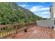Spacious wooden deck overlooking a lush wooded area, perfect for outdoor entertaining at 1001 Tender Dr, Apex, NC 27502