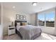Clean bedroom with a window, a grey headboard, and carpet at 1080 River Glade Ct # 17, Graham, NC 27253