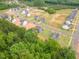Panoramic aerial view capturing the harmonious blend of new construction homes and natural landscapes in a growing community at 1112 Prominence Dr, Durham, NC 27712