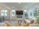Inviting living space with a fireplace, lots of natural light, and an open floor plan at 1112 Prominence Dr, Durham, NC 27712