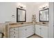 Bathroom features double vanities, granite countertops, and white cabinetry at 1212 Sand Pine Dr, Cary, NC 27519