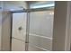 This bathroom features a glass enclosed shower with silver hardware at 128 Sagamore Avenue, Angier, NC 27501