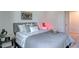 Well-lit bedroom with black and white decor, gray accents, and a playful design at 129 Sagamore Ave., Angier, NC 27501