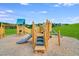 Community playground features a slide, climbing structures, steps, and a wood chip ground covering at 1601 Goldfinch Perch Ln, Knightdale, NC 27545