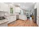 Modern kitchen with white cabinets, stainless steel appliances, and granite countertops at 2121 Karns Pl, Raleigh, NC 27614