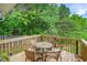 Cozy wooden deck with outdoor seating, perfect for relaxing and entertaining at 216 Climbing Ivy Ct, Cary, NC 27511