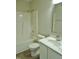 Well lit bathroom featuring a shower and tub combination and modern sink at 3300 Neuse Crossing Dr, Raleigh, NC 27616