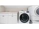 Convenient laundry room equipped with modern appliances and ample storage and countertop space at 3821 Falls River Ave, Raleigh, NC 27614