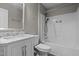 Bathroom featuring a combination tub and shower and a modern vanity at 48 Arlington Dr, Cameron, NC 28326