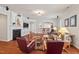 Spacious living room with hardwood floors, fireplace, breakfast bar and lots of seating at 524 Clarenbridge Dr, Cary, NC 27519