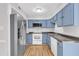 Modern kitchen featuring stainless steel refrigerator, range, microwave and sink at 5602 Falls Of Neuse Rd # E, Raleigh, NC 27609