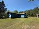 Exterior view of a blue home with a well-maintained green lawn at 5644B Old Roxboro Rd, Oxford, NC 27565