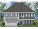 Two-story home featuring gray brick and siding, a gray shingled roof, and a two-car garage at 75 N Black Walnut Dr # 189, Garner, NC 27529