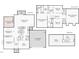 Detailed floor plan layout featuring the living room, kitchen, bedrooms, and garage at 105 Juniper Ct, Carrboro, NC 27510