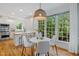 Eat-in kitchen with a breakfast nook, white cabinets, and natural light from surrounding windows at 113 Wilander Dr, Cary, NC 27511
