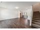 Spacious living room features hardwood floors, recessed lighting, and an open floor plan at 140 Camel Crazies Pl # 39, Lillington, NC 27546