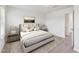 Cozy main bedroom features modern neutral decor, carpet and a ceiling fan at 140 Camel Crazies Pl # 39, Lillington, NC 27546