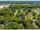 An aerial shot of a neighborhood with a mix of homes and mature trees in a suburban setting at 2100 Fort Dr, Clayton, NC 27520