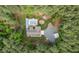 Aerial view of a beautiful property showcasing a house, pool, storage, fire pit, and tree-lined landscape at 3653 Range Rd, Stem, NC 27581