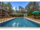 Backyard pool and covered bar/kitchen area with screened porch to the home at 3653 Range Rd, Stem, NC 27581