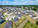 An aerial shot of homes in a community, showcasing yards and a sense of neighborhood at 45 Iris Dr, Youngsville, NC 27596