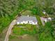 Stunning aerial view of a beautifully landscaped home with a gray roof surrounded by lush greenery at 4830 North Hills, Raleigh, NC 27612