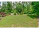Expansive backyard with lush lawn and mature trees at 4830 North Hills, Raleigh, NC 27612