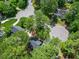 Aerial view of home in a community surrounded by lush greenery at 640 St Vincent Dr, Holly Springs, NC 27540