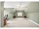 Large bedroom with vaulted ceiling and an abundance of open space at 640 St Vincent Dr, Holly Springs, NC 27540
