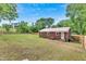 Spacious backyard with well-maintained lawn, red brick home, and a full privacy fence at 774 Salem Church Rd, Sanford, NC 27330