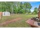 Spacious backyard featuring a patio area, a shed, and ample lawn space at 774 Salem Church Rd, Sanford, NC 27330