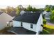Aerial view of a home with solar panels and a large backyard at 1022 Early Rise St St, Raleigh, NC 27610