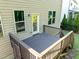 Spacious backyard featuring a wooden deck with brown railings at 109 Highland Mist Cir, Apex, NC 27539