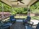 Relaxing screened-in porch with comfortable seating and lush backyard view at 112 Victorian Oaks Dr, Durham, NC 27713