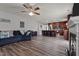 Open-concept living room seamlessly connects to the modern kitchen at 126 Thimbleweed Ln, Lillington, NC 27546