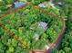Aerial shot of the property and surrounding land outlined in red at 168 E Deer, Apex, NC 27523