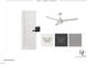 Rendering of a bedroom with white door, ceiling fan, light walls, and dark trim at 1802 Pershing Rd, Raleigh, NC 27608