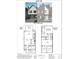 Floor plan featuring the dimensions of the first and second floor, as well as the front elevation at 1802 Pershing Rd, Raleigh, NC 27608